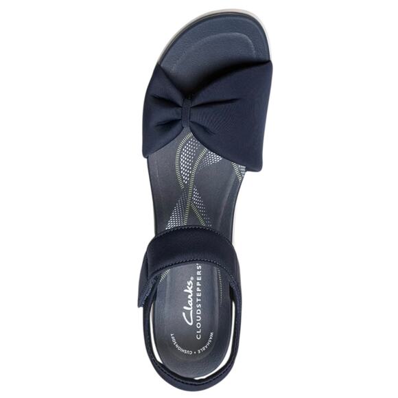 Clarks Women's Cloudsteppers Breeze Rae Sara Wedge Sandals Navy Size 8 1/2 W - Picture 5 of 6